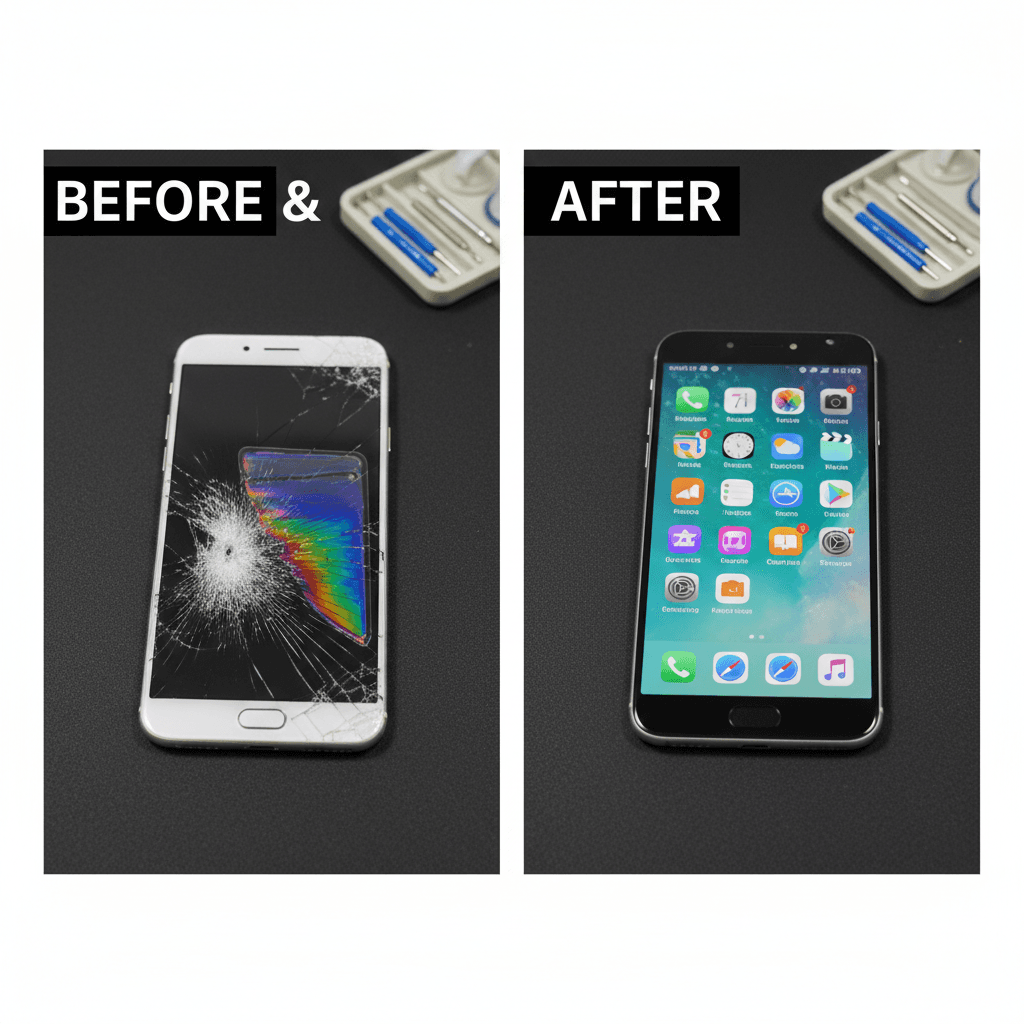 Completed phone repair result